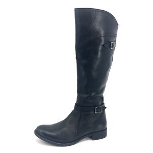 Black Leather Tall Knee High Riding Boots 10